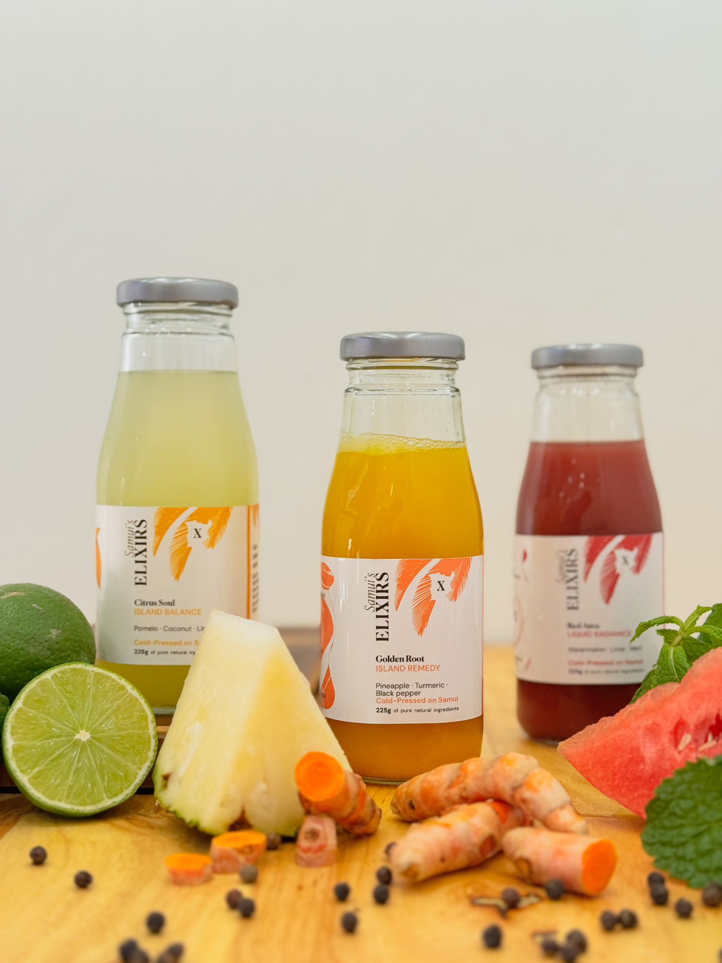 Samui's Elixirs cold-pressed product line